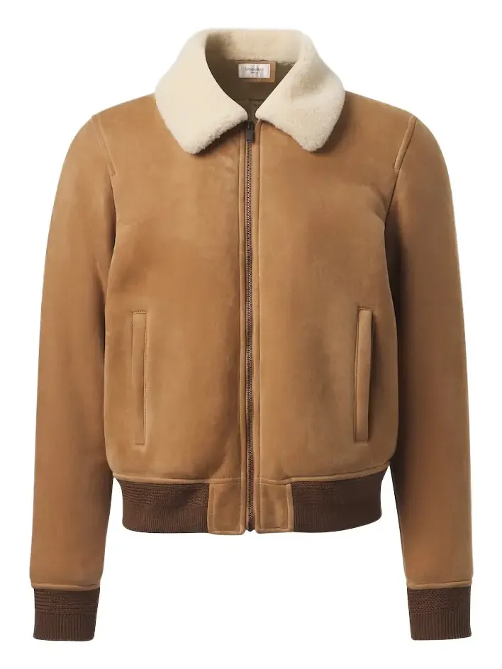Saint Laurent Shearling-lined suede jacket