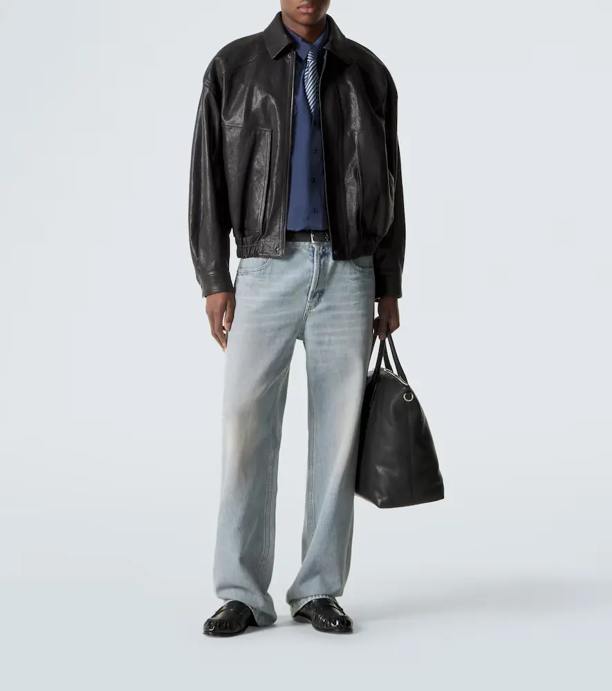 Saint Laurent Leather blouson jacket | Thumbnail 2 Saint Laurent Leather blouson jacket | Thumbnail 2