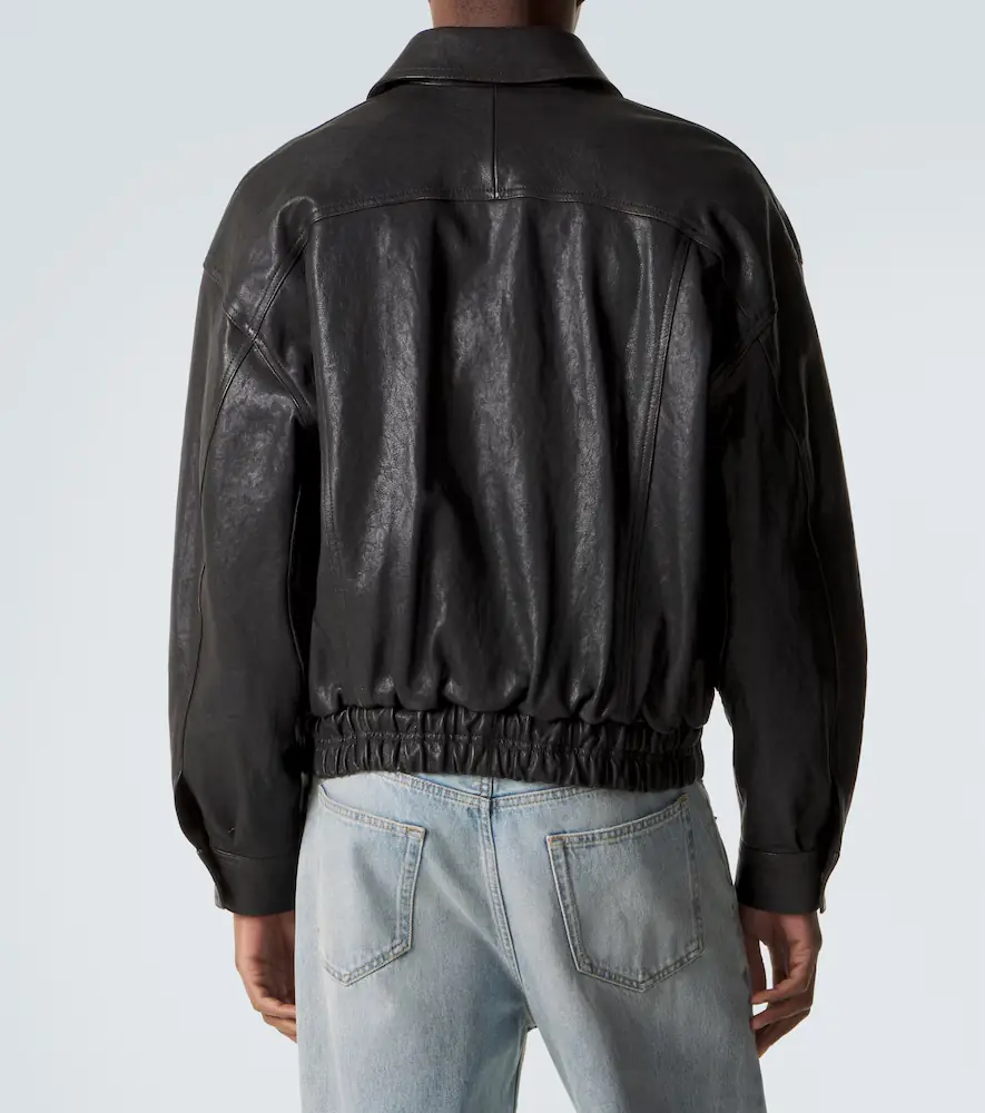 Saint Laurent Leather blouson jacket | Thumbnail 5 Saint Laurent Leather blouson jacket | Thumbnail 5