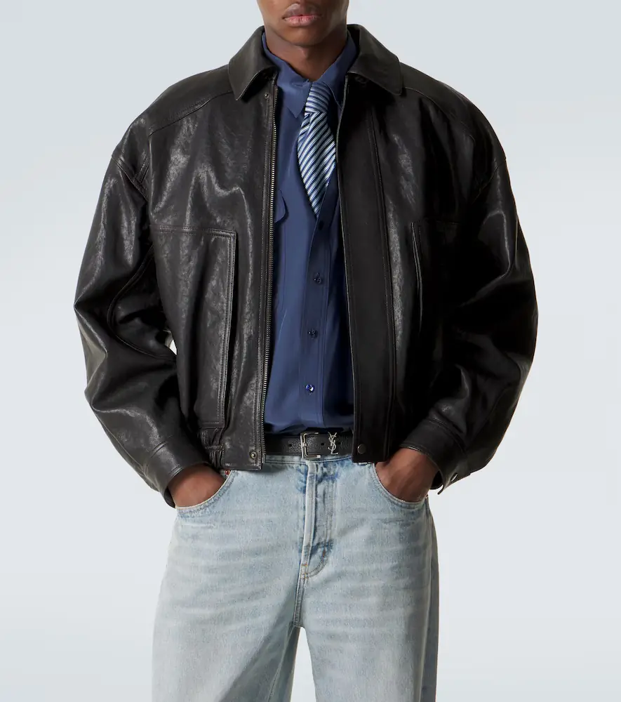 Saint Laurent Leather blouson jacket | Thumbnail 6 Saint Laurent Leather blouson jacket | Thumbnail 6