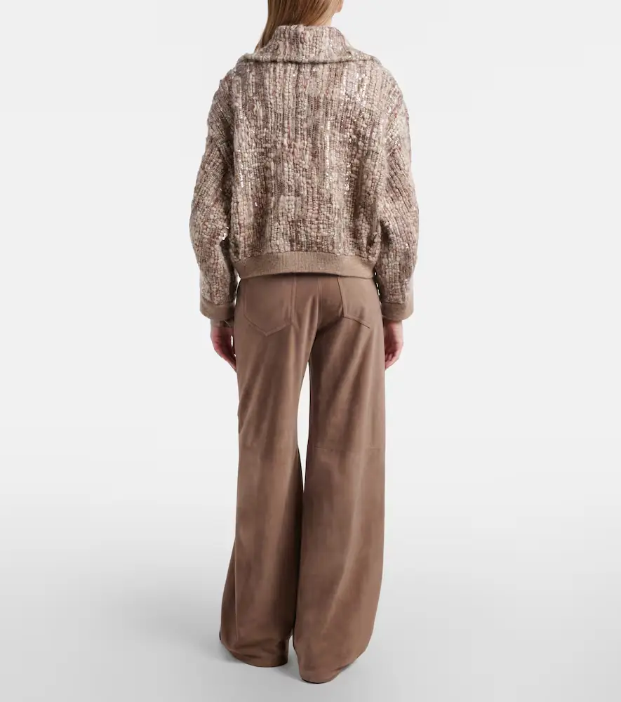 Brunello Cucinelli Suede wide-leg pants | Thumbnail 4 Brunello Cucinelli Suede wide-leg pants | Thumbnail 4