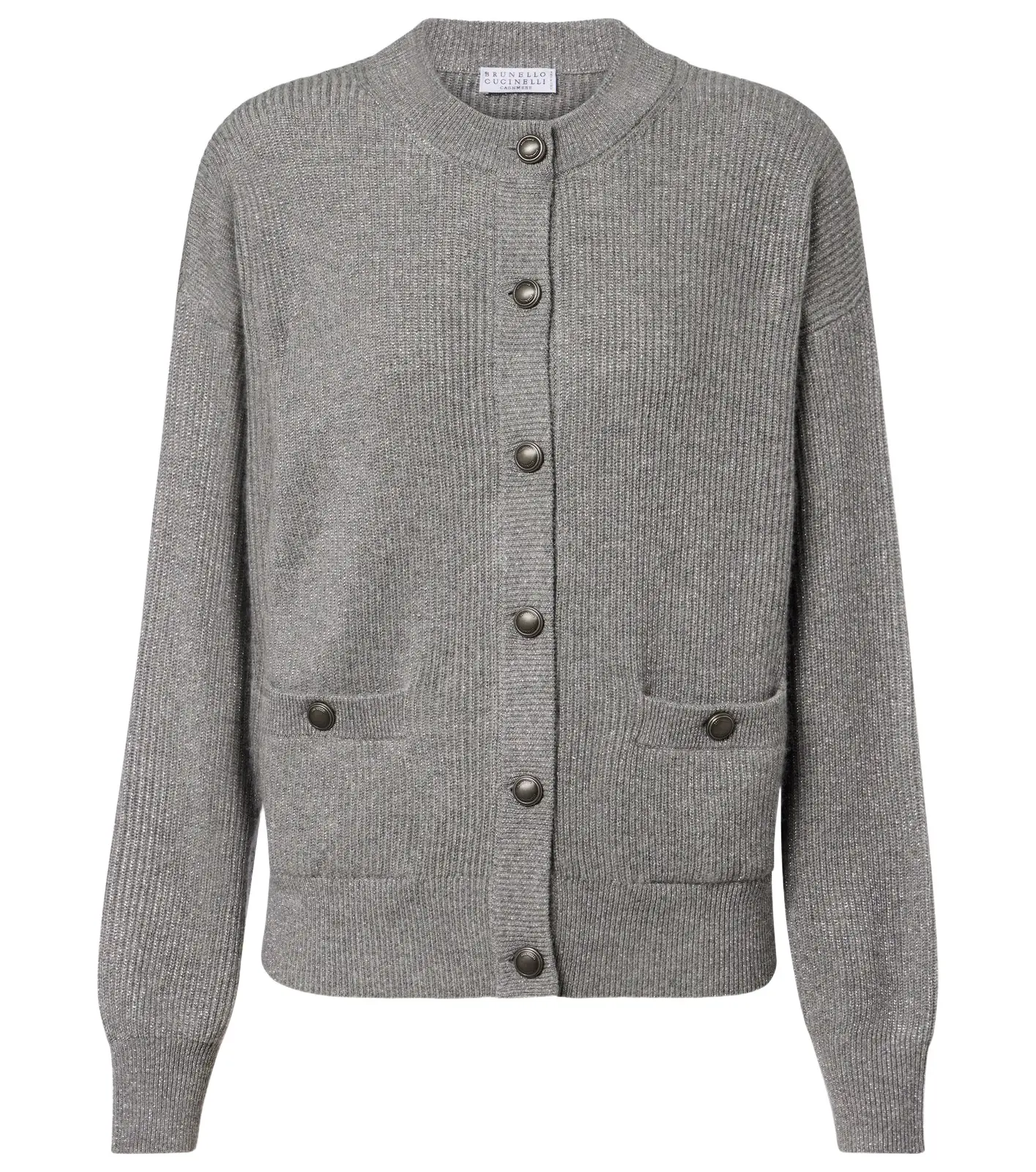 Cashmere-blend lamé cardigan