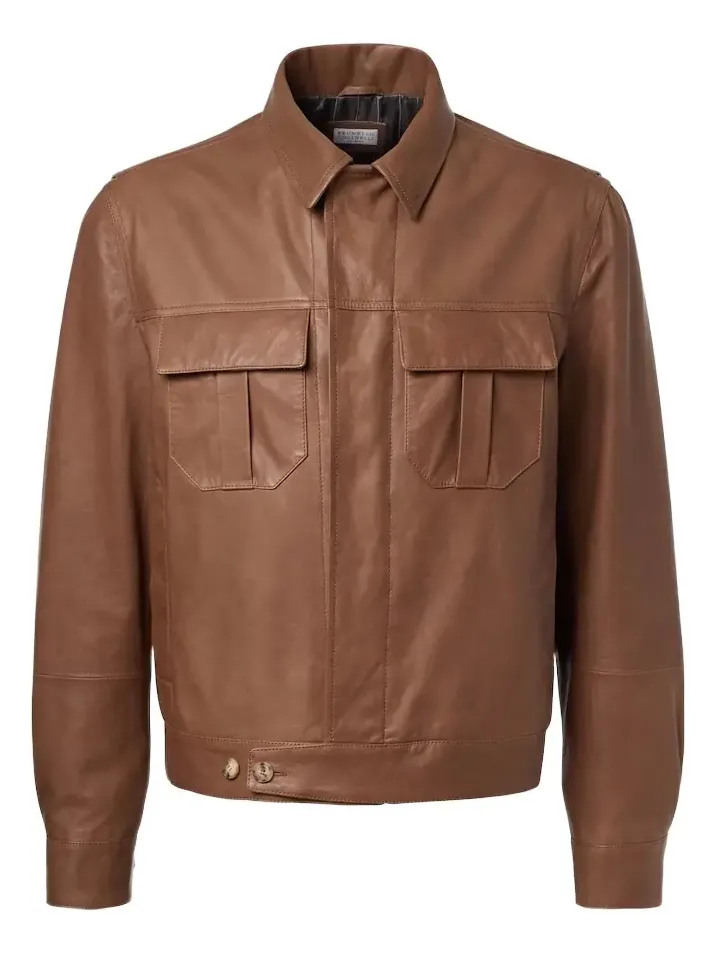 Brunello Cucinelli Leather blouson jacket