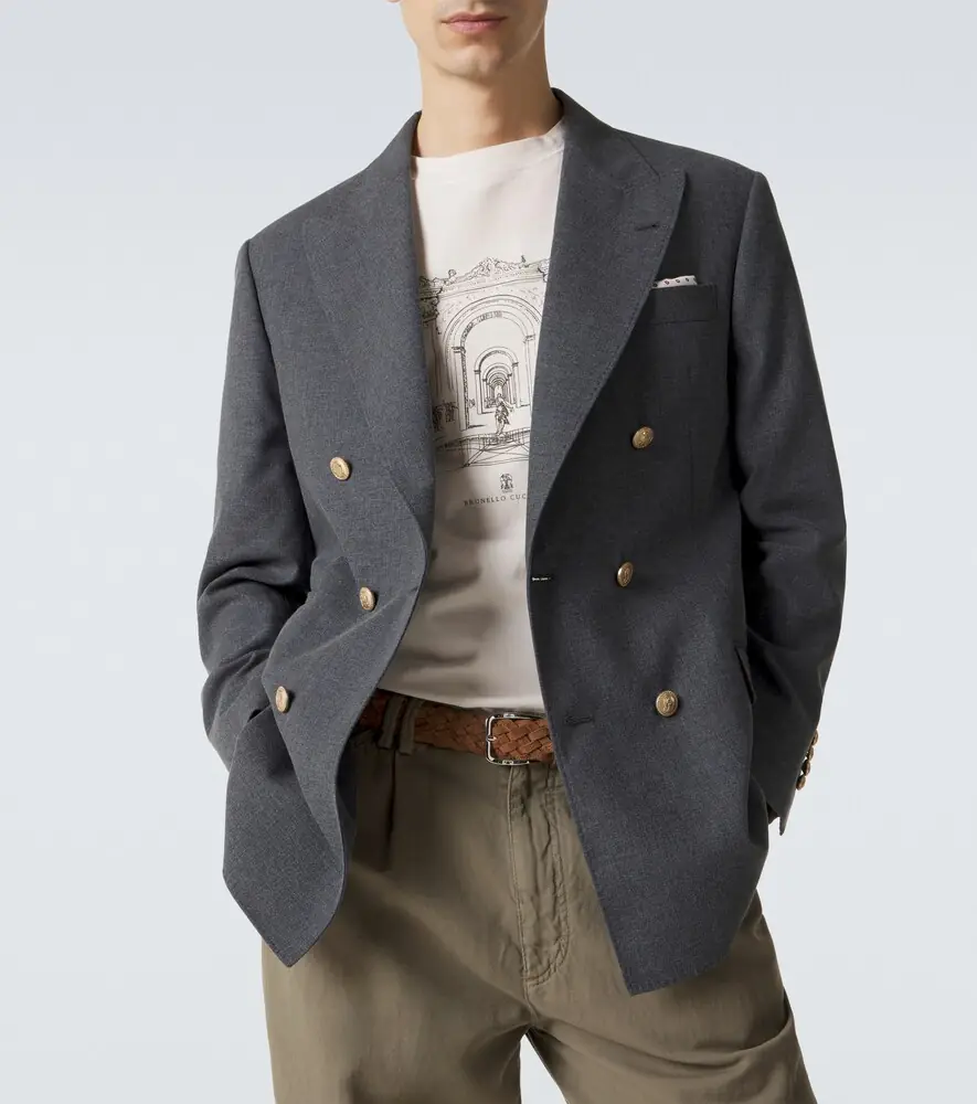 Brunello Cucinelli Wool, cotton, and silk blazer | Thumbnail 8 Brunello Cucinelli Wool, cotton, and silk blazer | Thumbnail 8