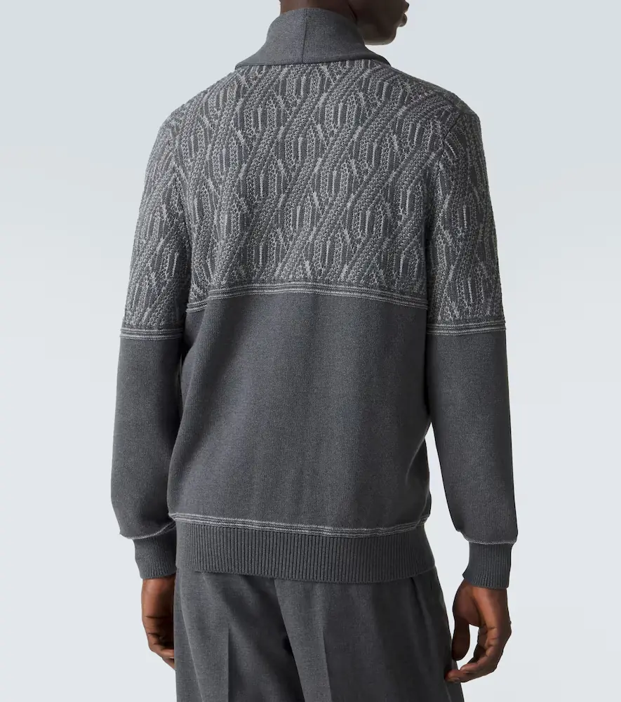 Brunello Cucinelli Jacquard cotton cardigan | Thumbnail 3 Brunello Cucinelli Jacquard cotton cardigan | Thumbnail 3