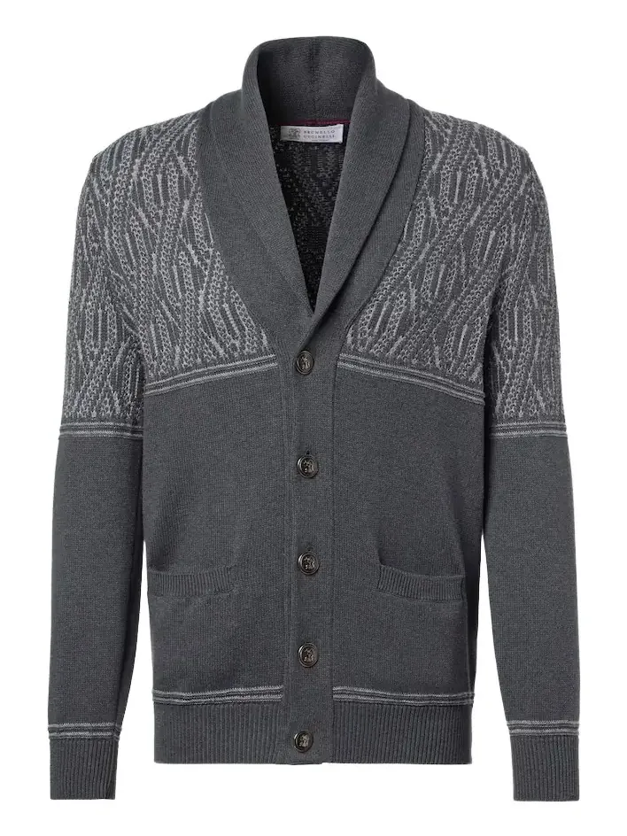 Jacquard cotton cardigan Jacquard cotton cardigan