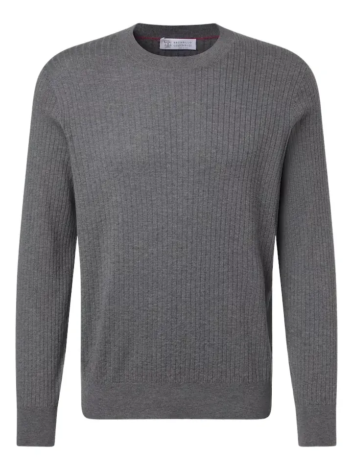 Ribbed-knit cotton sweater Ribbed-knit cotton sweater