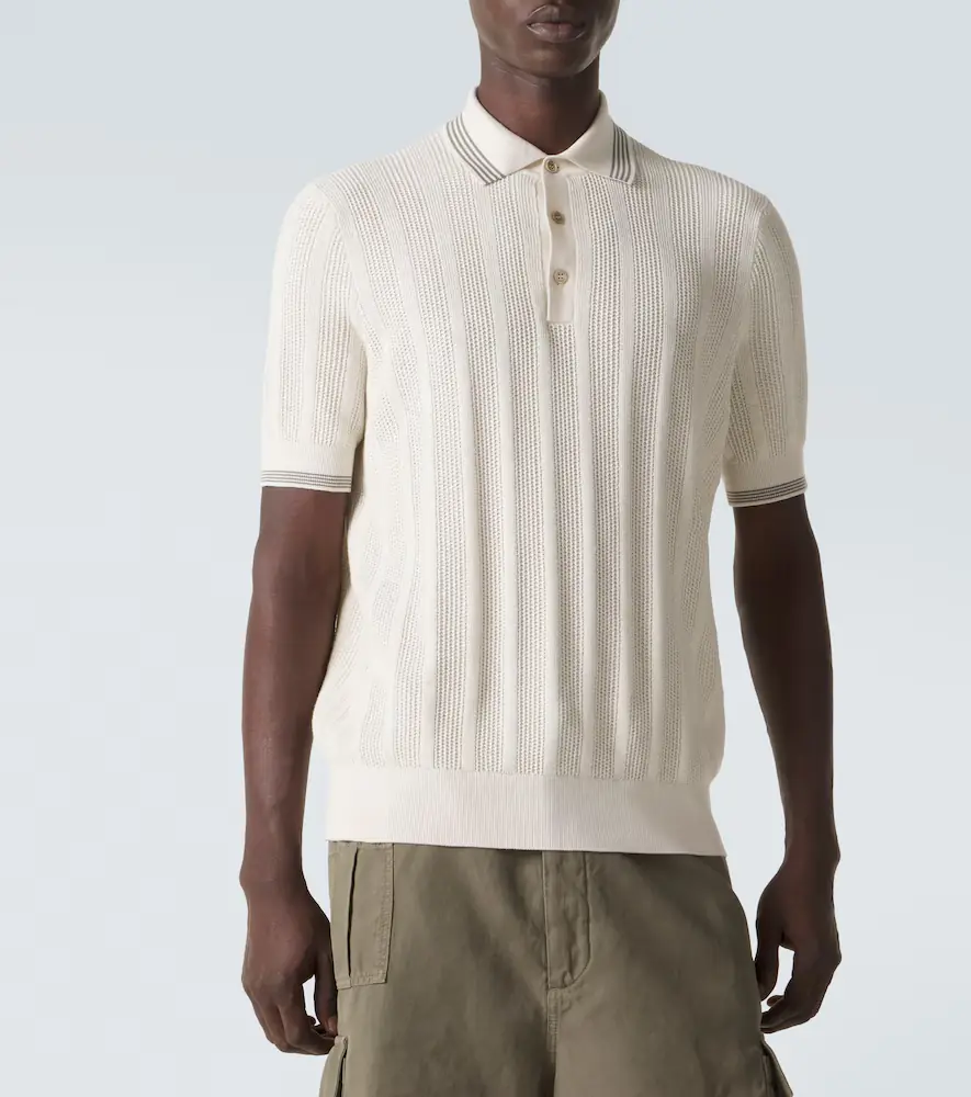 Brunello Cucinelli Ribbed-knit cotton polo shirt | Thumbnail 2 Brunello Cucinelli Ribbed-knit cotton polo shirt | Thumbnail 2