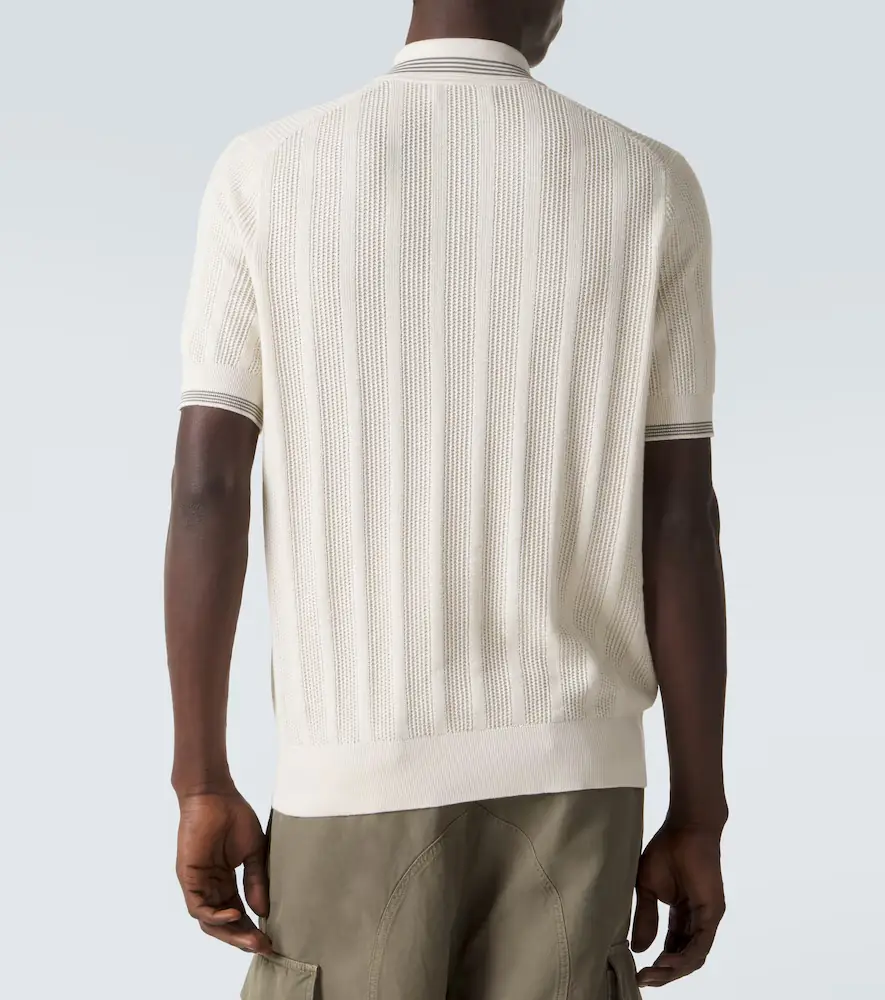 Brunello Cucinelli Ribbed-knit cotton polo shirt | Thumbnail 3 Brunello Cucinelli Ribbed-knit cotton polo shirt | Thumbnail 3