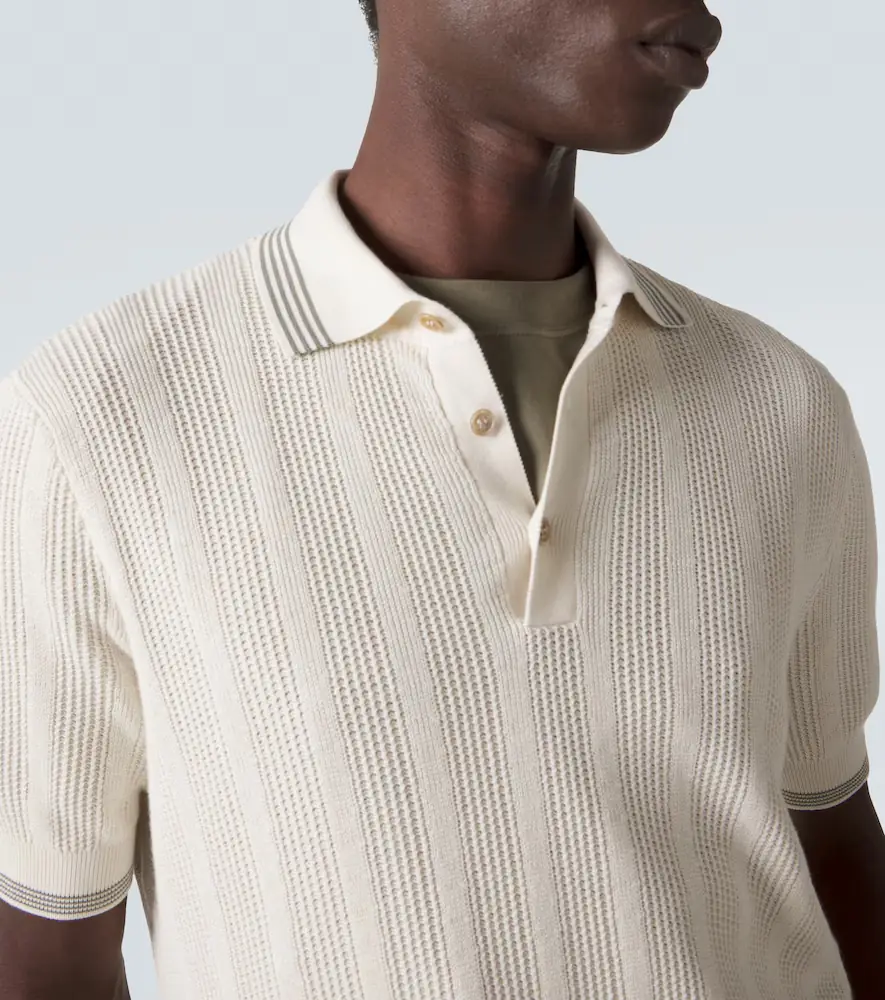 Brunello Cucinelli Ribbed-knit cotton polo shirt | Thumbnail 4 Brunello Cucinelli Ribbed-knit cotton polo shirt | Thumbnail 4