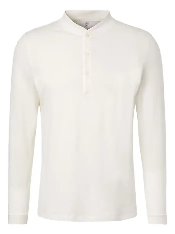 Brunello Cucinelli Linen and cotton Henley shirt