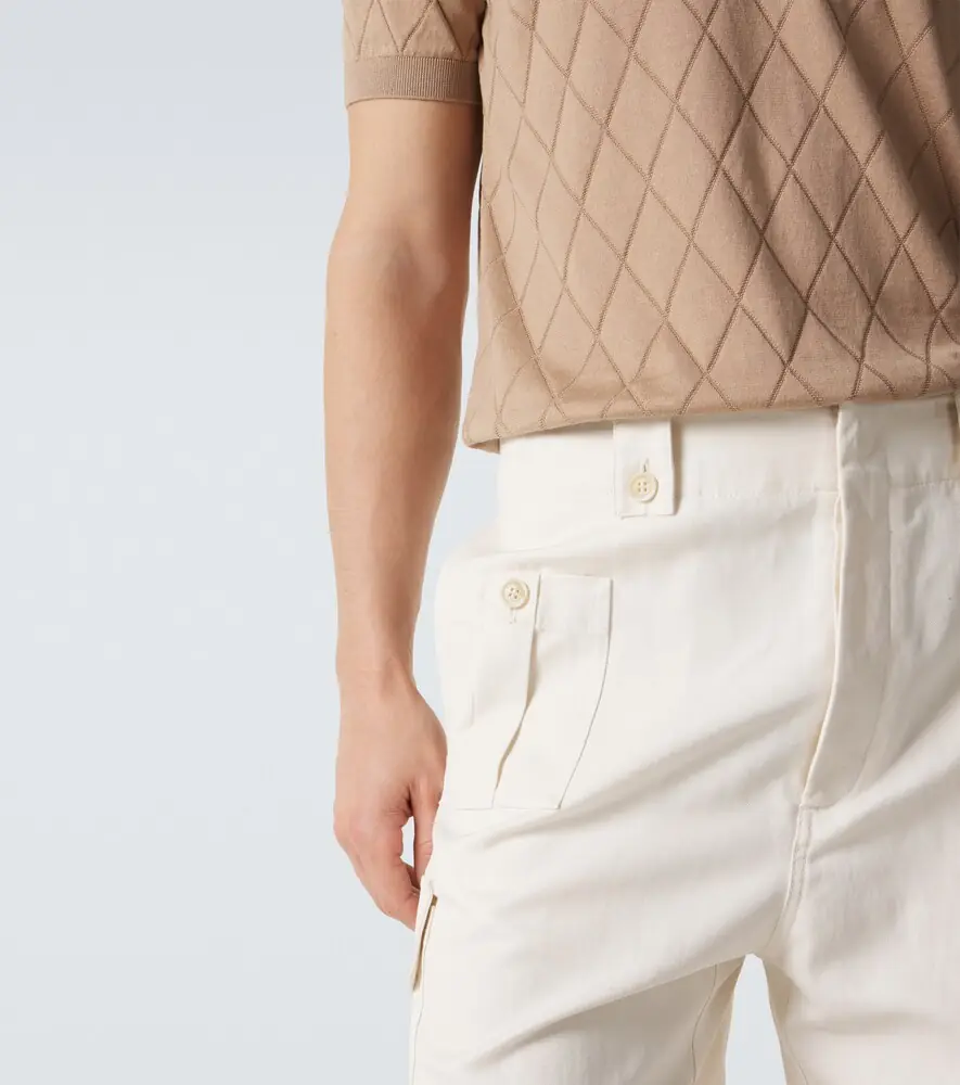 Brunello Cucinelli Cotton and linen canvas cargo shorts | Thumbnail 4 Brunello Cucinelli Cotton and linen canvas cargo shorts | Thumbnail 4