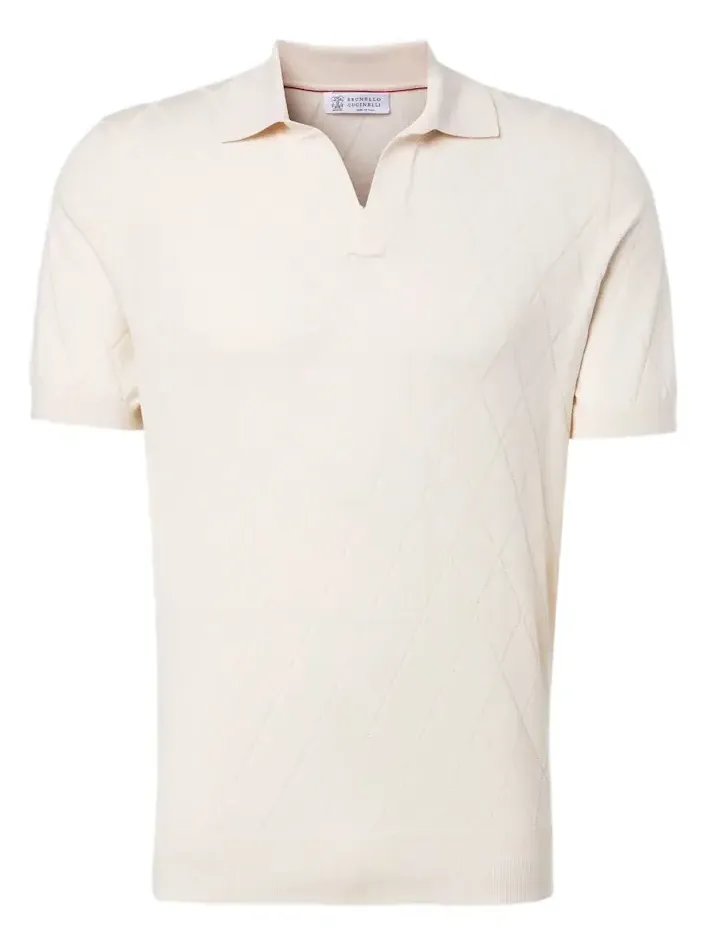 Brunello Cucinelli Argyle cotton polo shirt