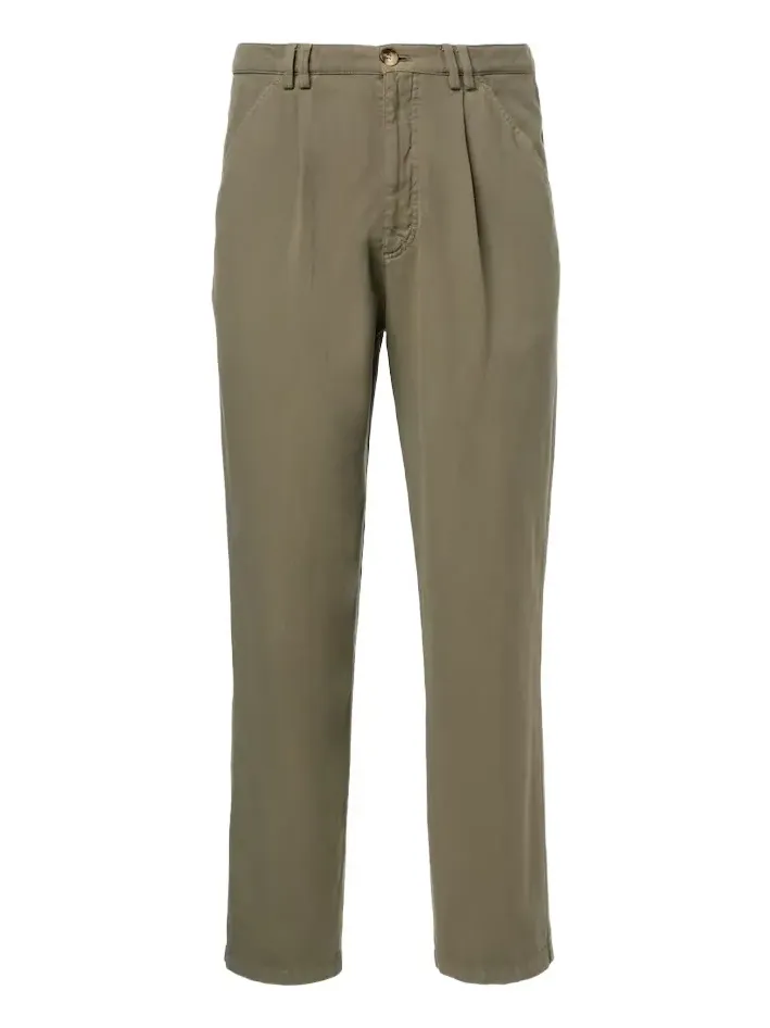 Cotton and linen straight pants