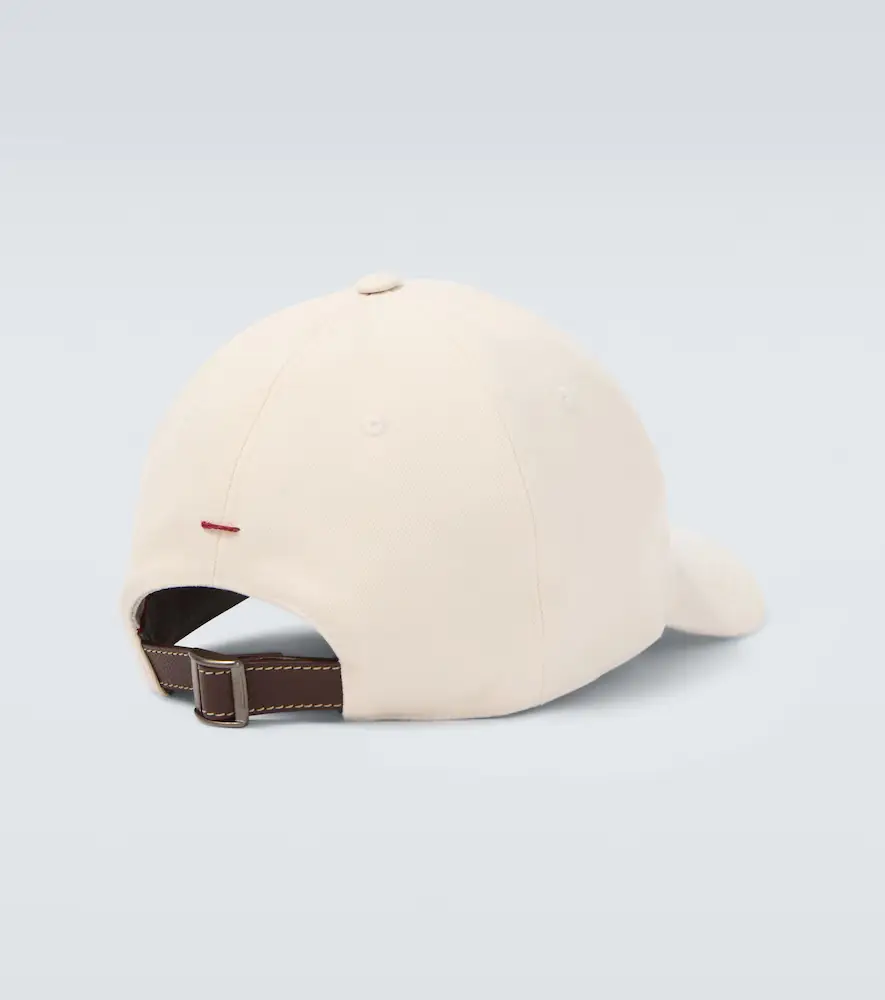 Brunello Cucinelli Logo leather-trimmed twill baseball cap | Thumbnail 2