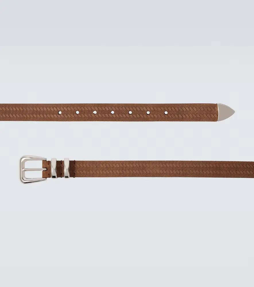 Brunello Cucinelli Debossed leather belt | Thumbnail 3