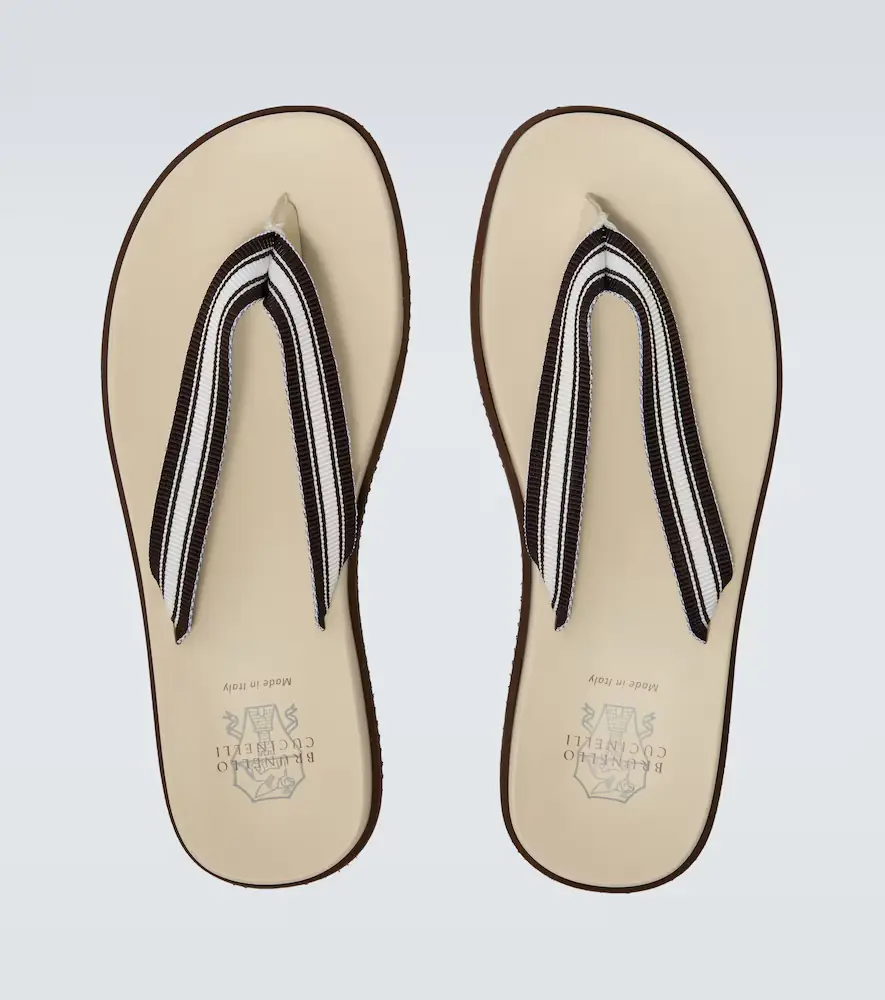 Brunello Cucinelli Striped thong sandals | Thumbnail 2 Brunello Cucinelli Striped thong sandals | Thumbnail 2