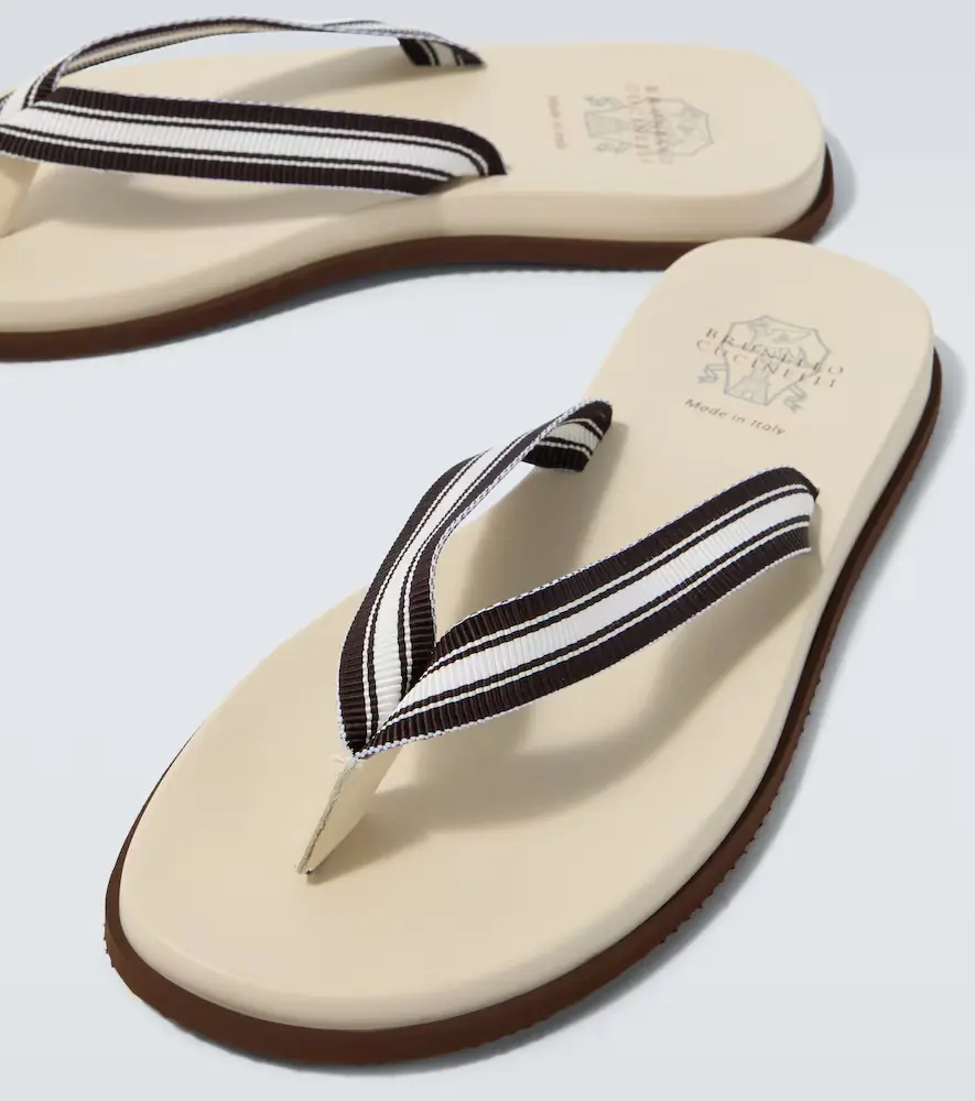 Brunello Cucinelli Striped thong sandals | Thumbnail 5 Brunello Cucinelli Striped thong sandals | Thumbnail 5