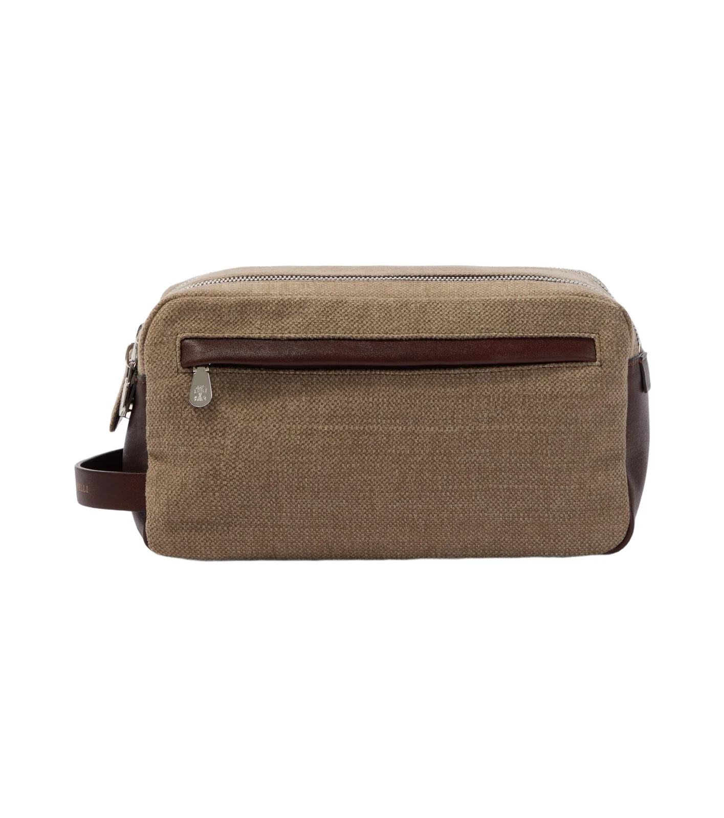 Leather-trimmed toiletry bag Leather-trimmed toiletry bag