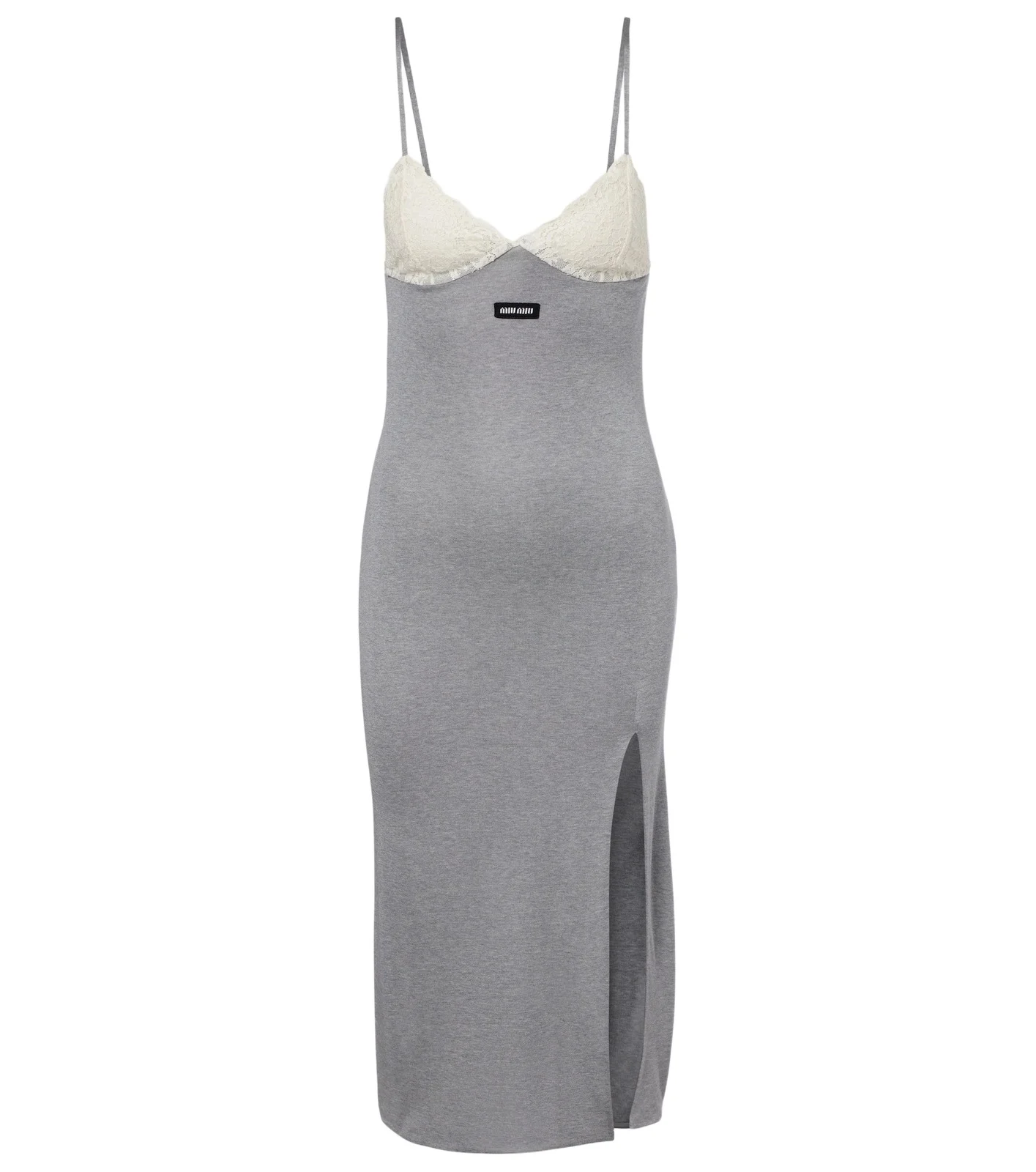 Lace-trimmed silk jersey midi dress Lace-trimmed silk jersey midi dress