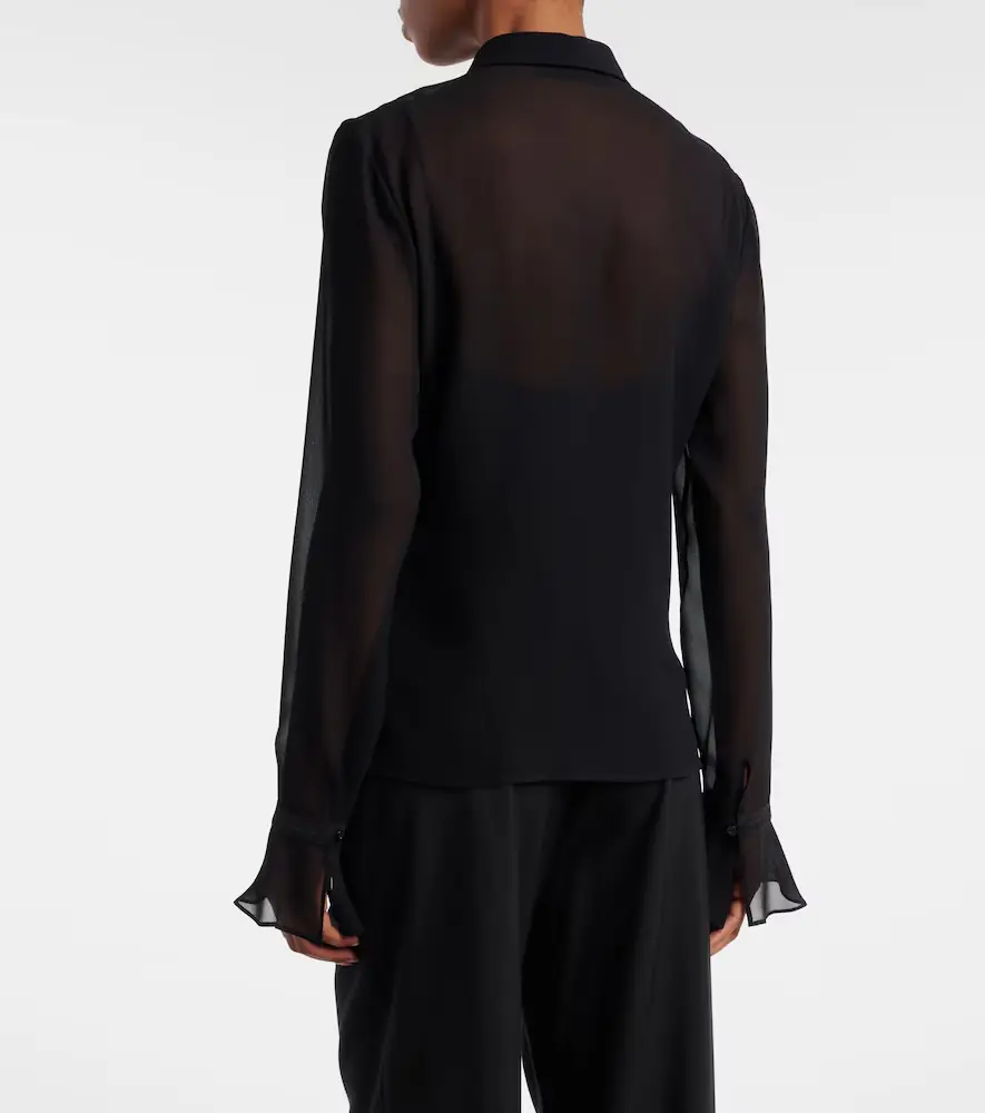 Gucci Lace-trimmed silk georgette shirt | Thumbnail 5 Gucci Lace-trimmed silk georgette shirt | Thumbnail 5