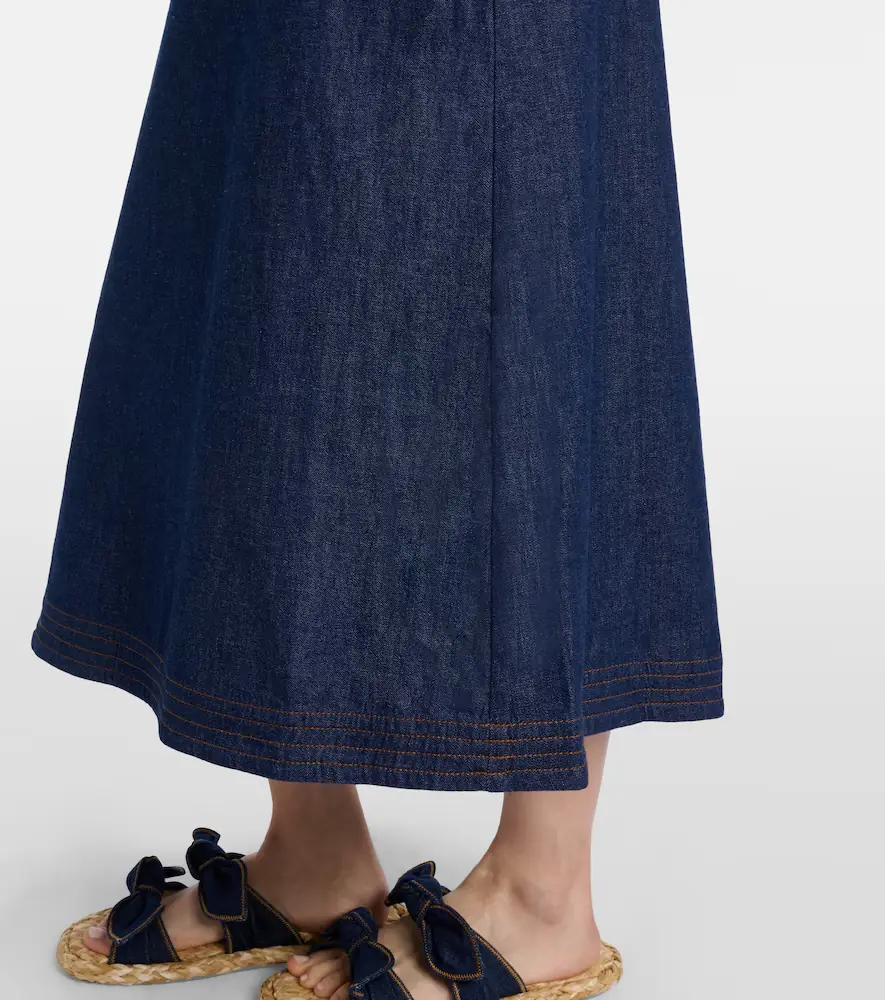 Zimmermann Aster ruffled denim midi dress | Thumbnail 2 Zimmermann Aster ruffled denim midi dress | Thumbnail 2