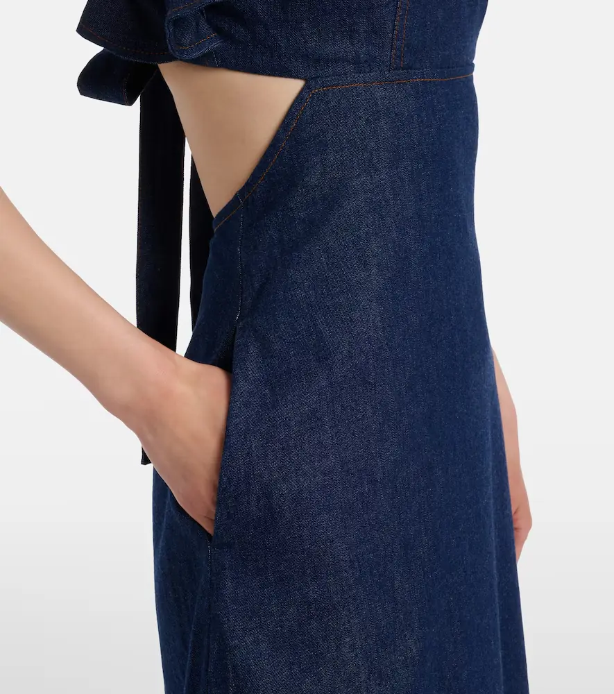 Zimmermann Aster ruffled denim midi dress | Thumbnail 4 Zimmermann Aster ruffled denim midi dress | Thumbnail 4