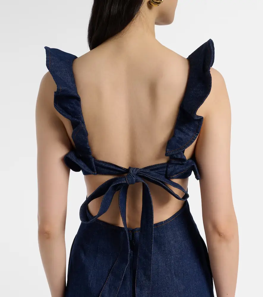 Zimmermann Aster ruffled denim midi dress | Thumbnail 6 Zimmermann Aster ruffled denim midi dress | Thumbnail 6