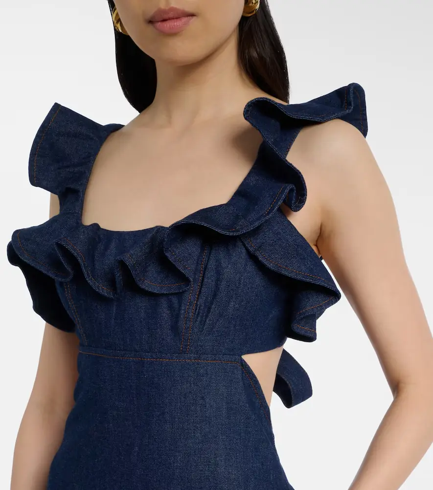 Zimmermann Aster ruffled denim midi dress | Thumbnail 7 Zimmermann Aster ruffled denim midi dress | Thumbnail 7