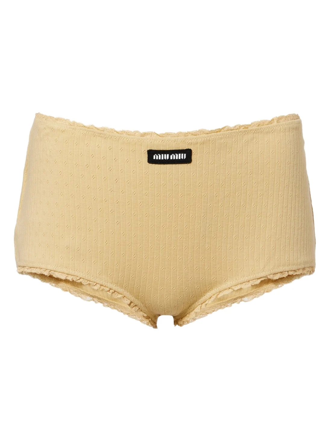 Miu Miu Pointelle cotton micro shorts
