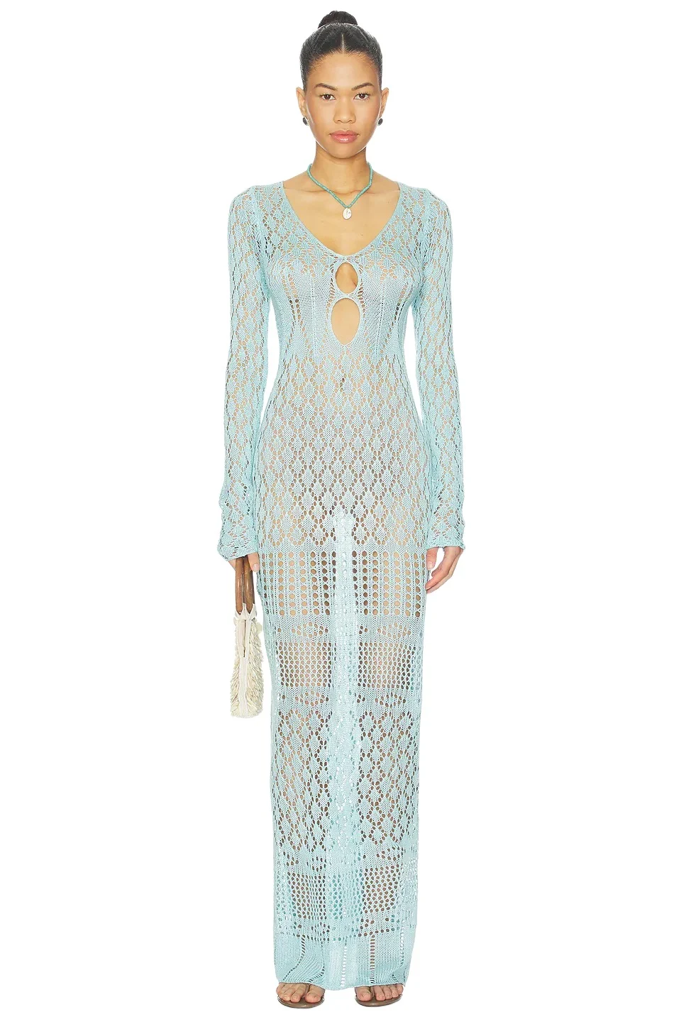 Long Sleeve Crochet Maxi Dress