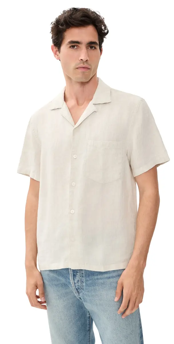 Madewell hort leeve Linen Top Bleached | Image 1 Madewell hort leeve Linen Top Bleached | Image 1