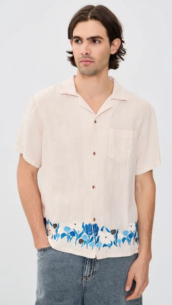 BATHER Pearl Lawn Linen Camp Shirt | Thumbnail 2 BATHER Pearl Lawn Linen Camp Shirt | Thumbnail 2