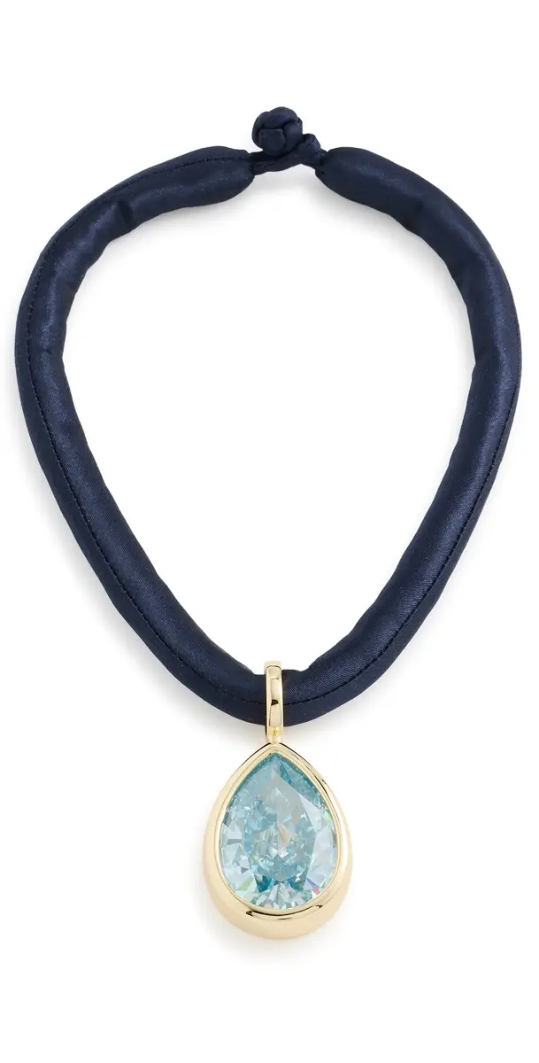 MAYAMAR Statement Teardrop Cord Necklace Turquoise One Size | Image 1 MAYAMAR Statement Teardrop Cord Necklace Turquoise One Size | Image 1