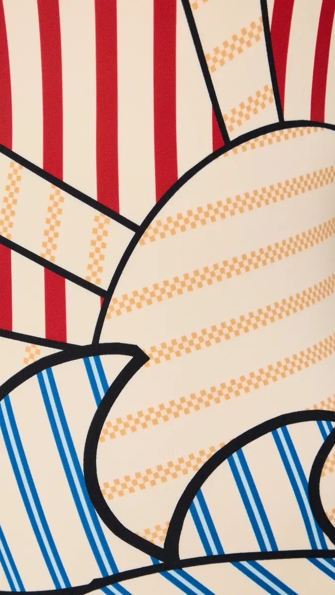 Farm Rio Navy Stripes Off-White One Piece | Thumbnail 6 Farm Rio Navy Stripes Off-White One Piece | Thumbnail 6
