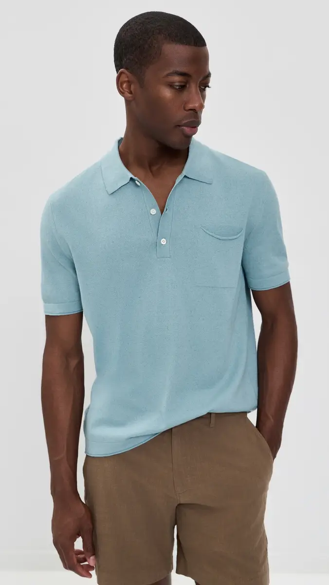 Billy Reid Cotton Linen Sweater Polo | Thumbnail 2 Billy Reid Cotton Linen Sweater Polo | Thumbnail 2