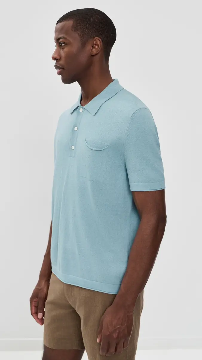 Billy Reid Cotton Linen Sweater Polo | Thumbnail 4 Billy Reid Cotton Linen Sweater Polo | Thumbnail 4