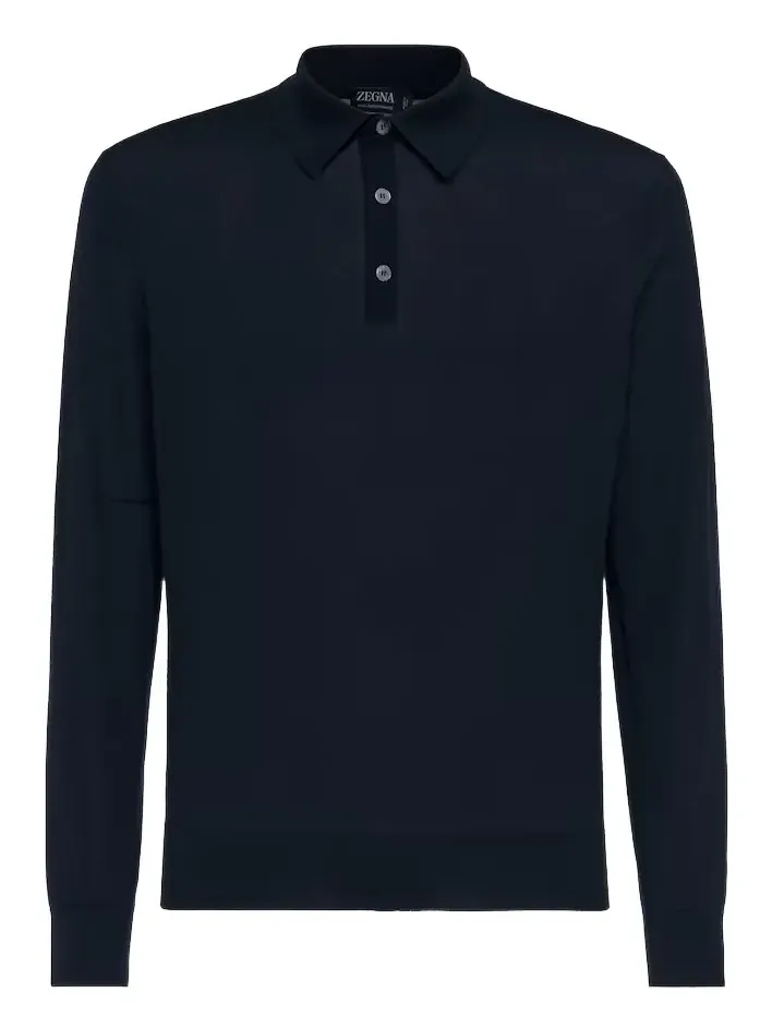 Wool polo shirt