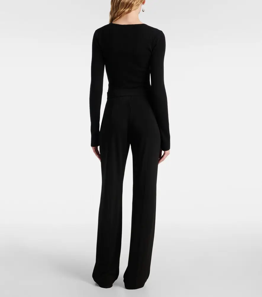 Max Mara Dinda high-rise jersey straight pants | Thumbnail 5 Max Mara Dinda high-rise jersey straight pants | Thumbnail 5