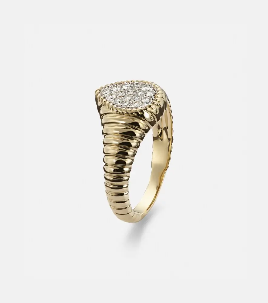 Yvonne Léon Yvonne Léon Berlingot 9kt gold pinky ring with diamonds | Thumbnail 2 Yvonne Léon Yvonne Léon Berlingot 9kt gold pinky ring with diamonds | Thumbnail 2