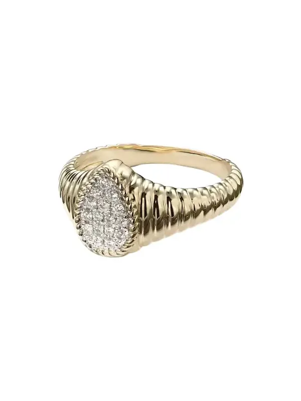 Yvonne Léon Berlingot 9kt gold pinky ring with diamonds Yvonne Léon Berlingot 9kt gold pinky ring with diamonds