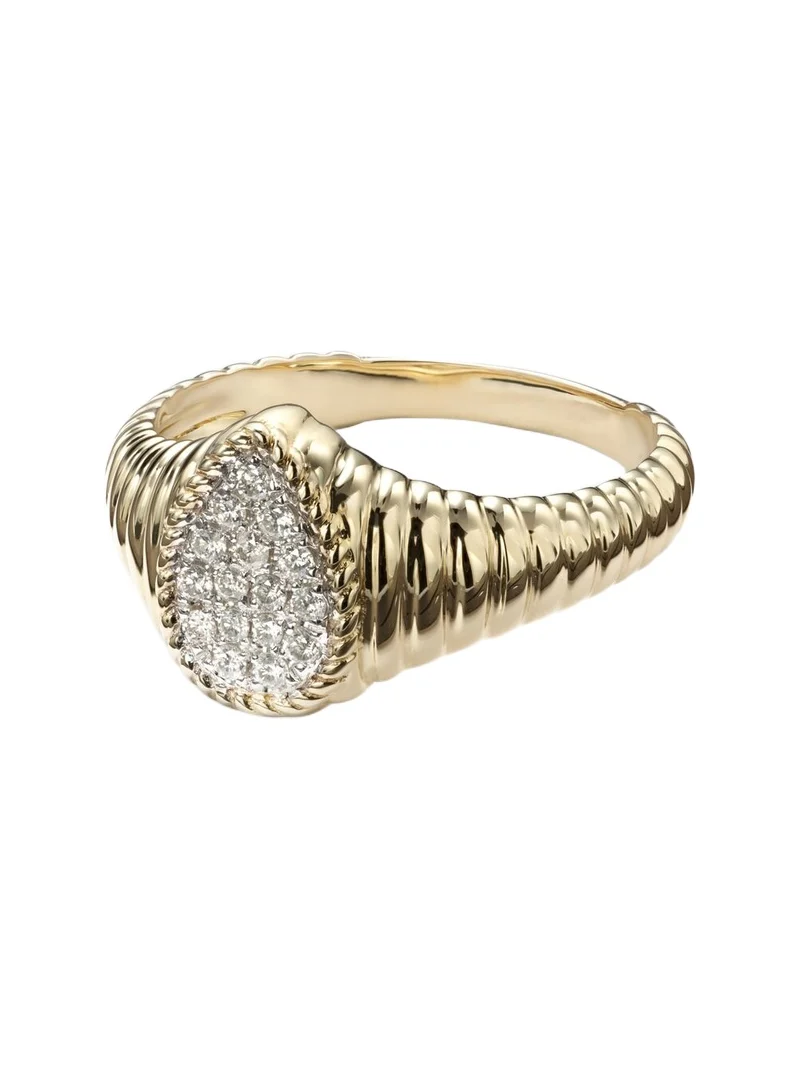 Berlingot 9kt gold pinky ring with diamonds Berlingot 9kt gold pinky ring with diamonds