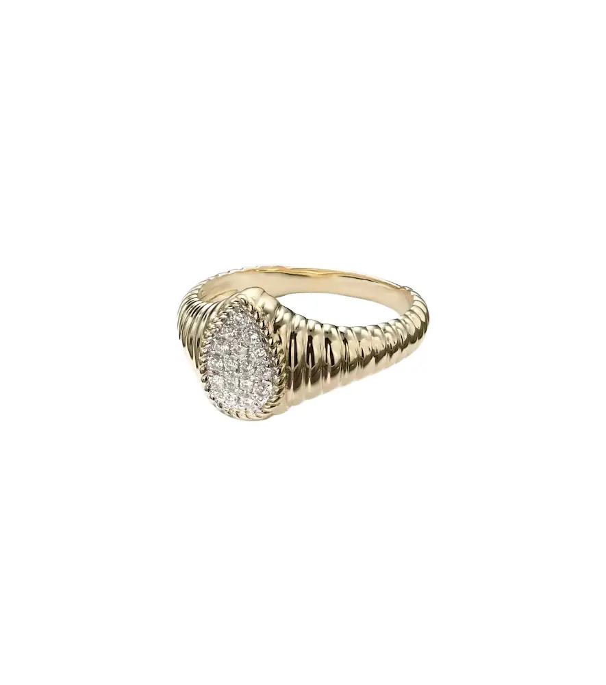 Yvonne Léon Yvonne Léon Berlingot 9kt gold pinky ring with diamonds | Image 1 Yvonne Léon Yvonne Léon Berlingot 9kt gold pinky ring with diamonds | Image 1