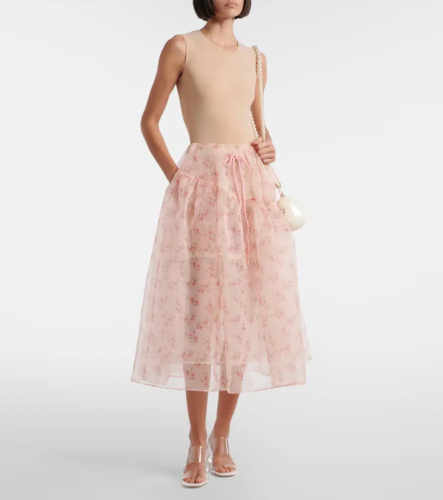 Simone Rocha Floral tulle midi skirt | Thumbnail 2