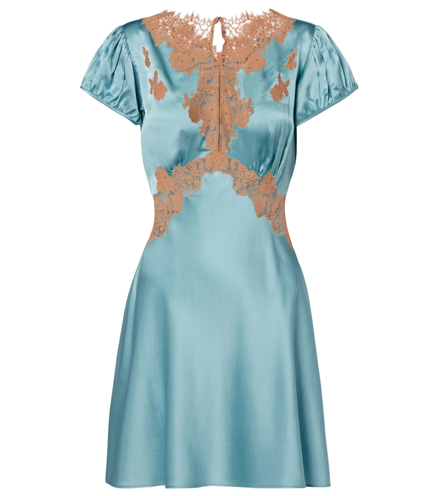 Junia lace-trimmed silk satin minidress Junia lace-trimmed silk satin minidress