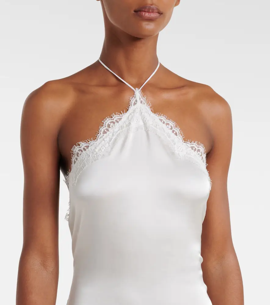 Oseree Oséree Bridal lace-trimmed satin maxi dress | Thumbnail 4