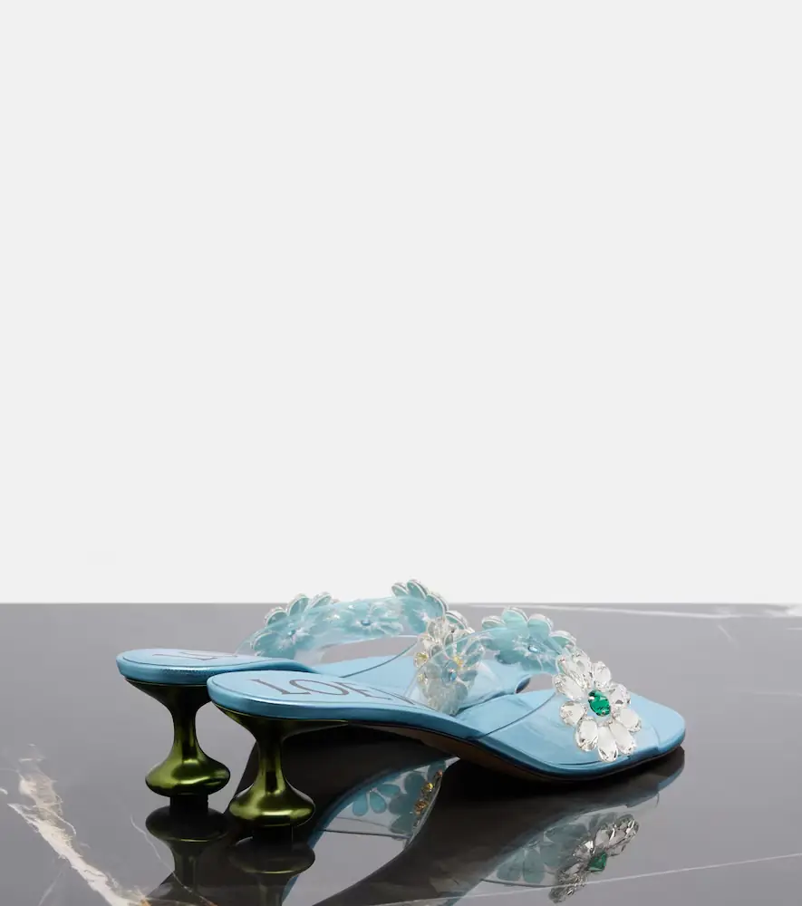 Loewe Paula's Ibiza Toy Crystal Flowers mules | Thumbnail 4