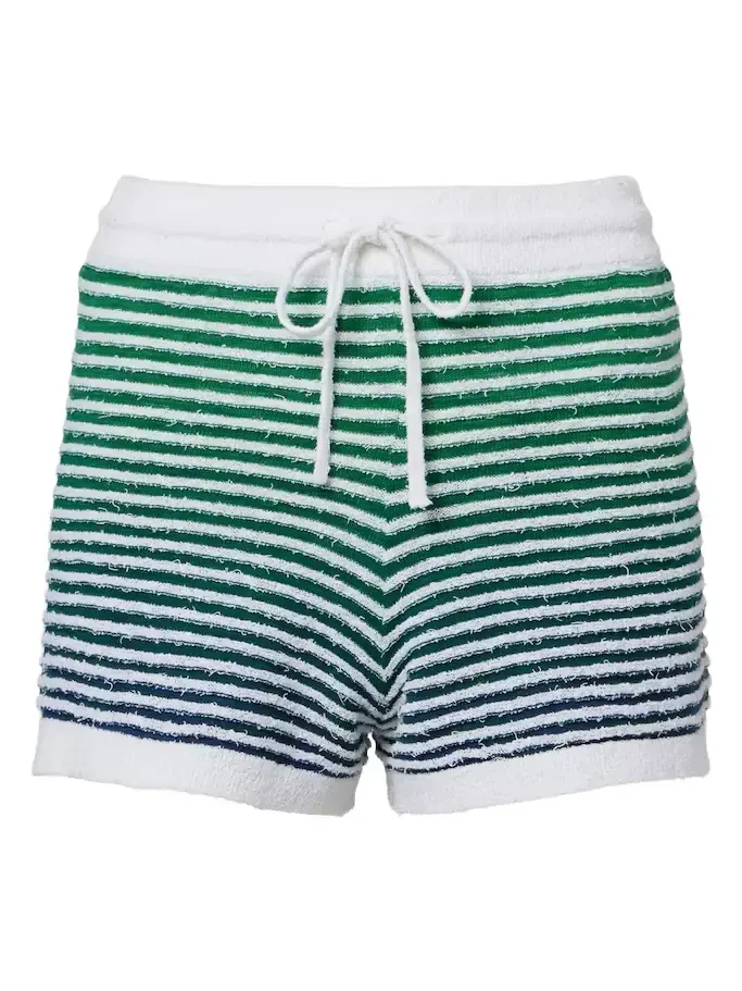 Paula's Ibiza striped cotton-blend shorts