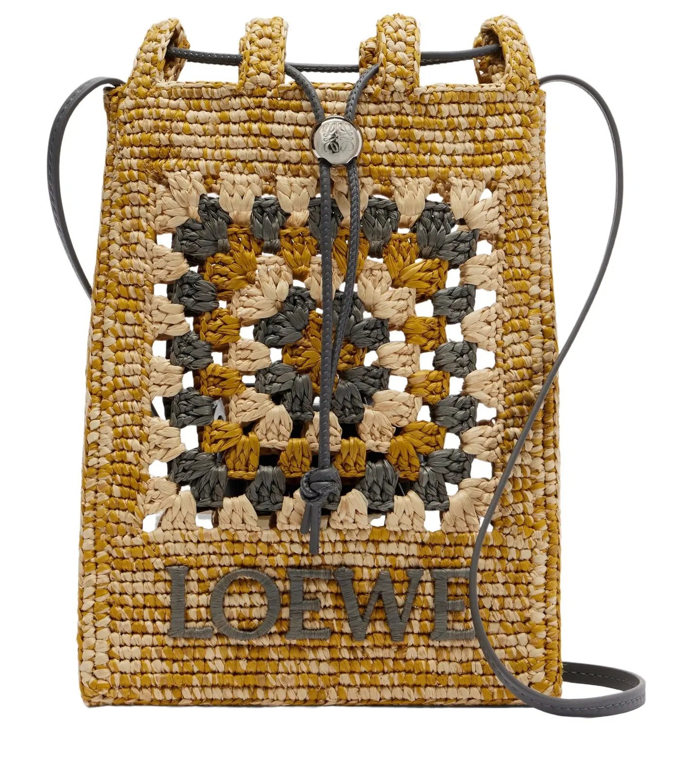Paula's Ibiza raffia pouch with strap