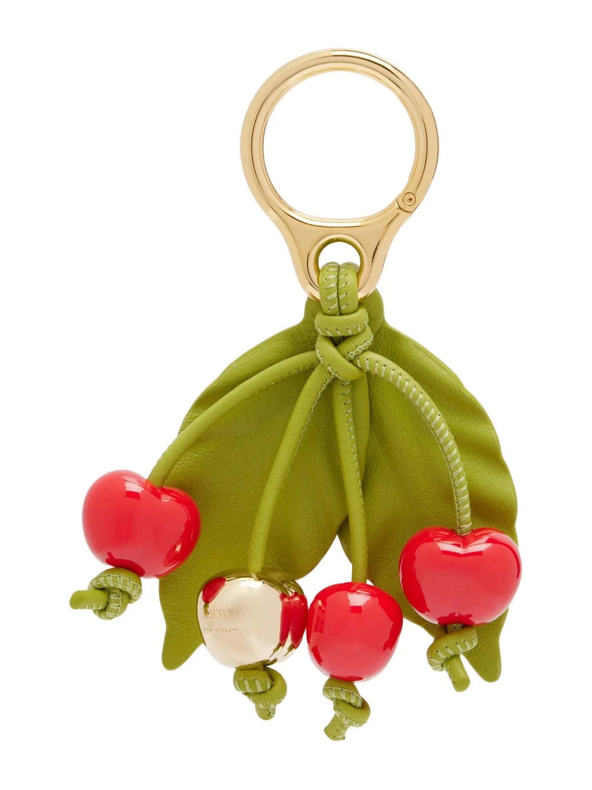 Paula's Ibiza Cherry leather-trimmed charm Paula's Ibiza Cherry leather-trimmed charm